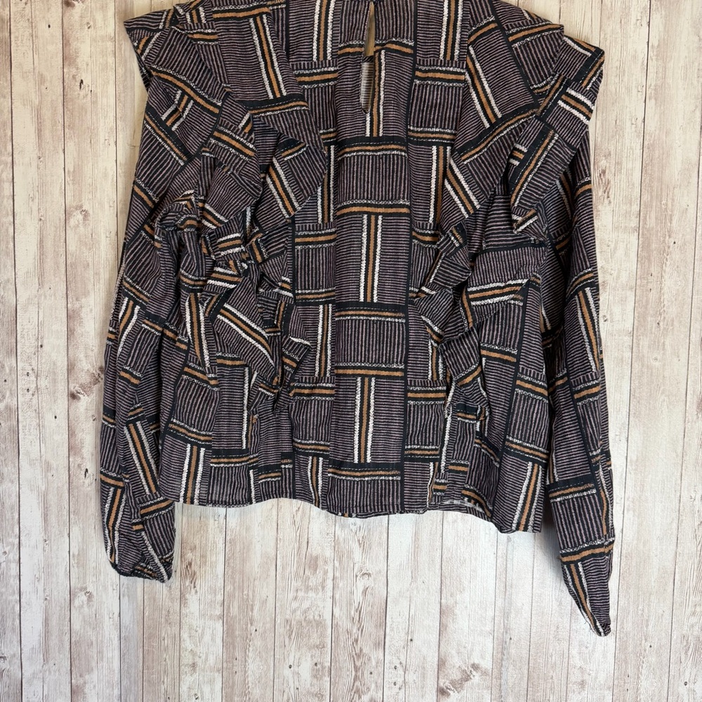Anthropologie x Dolan 'Nala' Cotton-Rayon Ruffle Blouse Size Medium - Picture 8 of 10